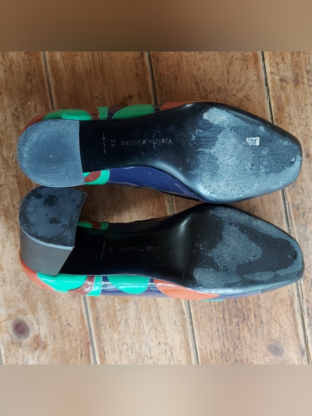 Bottega Veneta multicolored patent leather shoes with a bow block heel size 39 - Picture 11 of 14